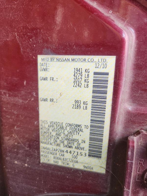 Aukcja sprzedaży 2011 Nissan Altima, vin: 1N4AL2AP2BN447153, numer aukcji: 68805796