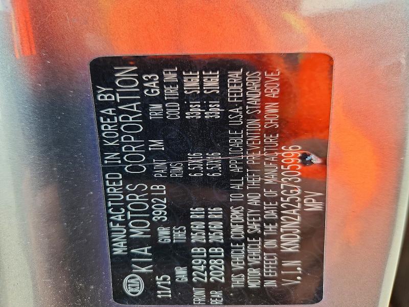 Aukcja sprzedaży 2016 Kia Soul, vin: KNDJN2A25G7305996, numer aukcji: 68851556