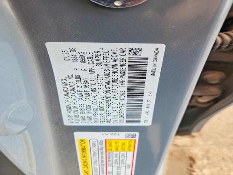 Продаж на аукціоні авто 2026 Honda Civic, vin: 2HGFE1E59TH470972, номер лоту: 66783266