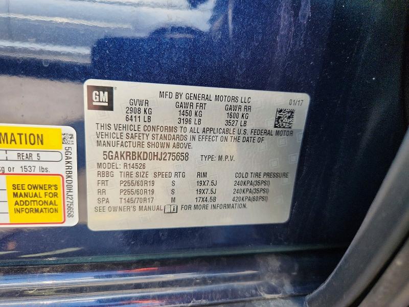 Продаж на аукціоні авто 2017 Buick Enclave, vin: 5GAKRBKD0HJ275658, номер лоту: 67888916