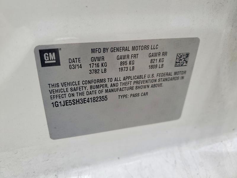 69993526 :رقم المزاد ، 1G1JE5SH3E4182355 vin ، 2014 Chevrolet Sonic مزاد بيع