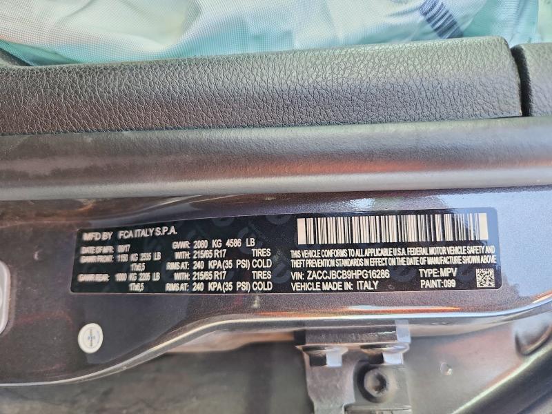 Aukcja sprzedaży 2017 Jeep Renegade, vin: ZACCJBCB9HPG16286, numer aukcji: 69603106