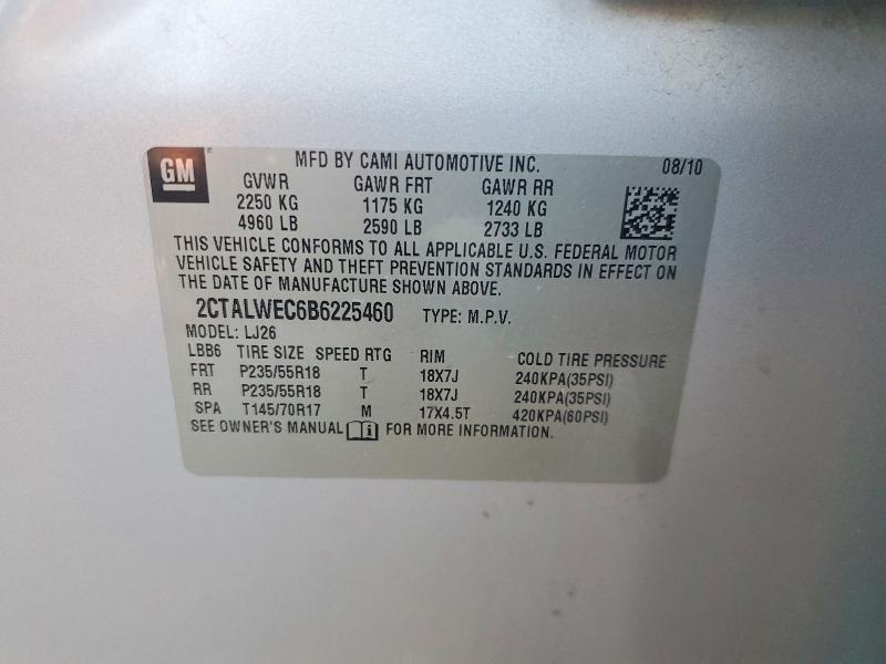 2011 Gmc Terrain მანქანა იყიდება აუქციონზე, vin: 2CTALWEC6B6225460, აუქციონის ნომერი: 67349606