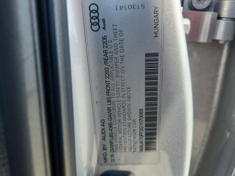 2016 Audi A3 მანქანა იყიდება აუქციონზე, vin: WAUA7GFF2G1070069, აუქციონის ნომერი: 69417116