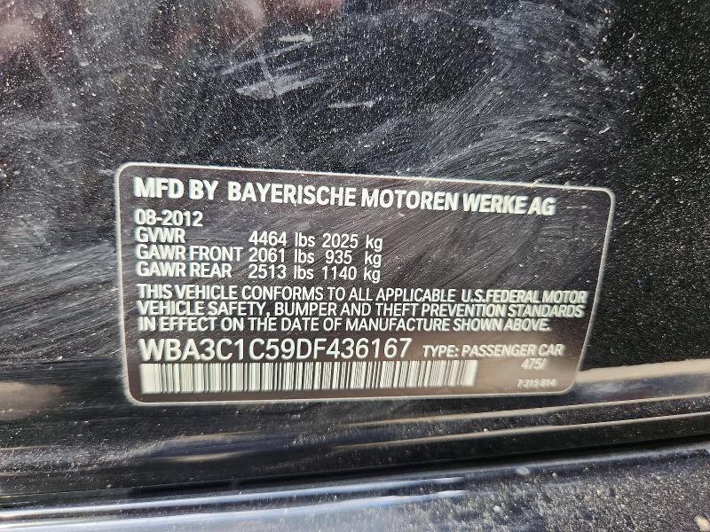 68921636 :رقم المزاد ، WBA3C1C59DF436167 vin ، 2013 Bmw 328 مزاد بيع