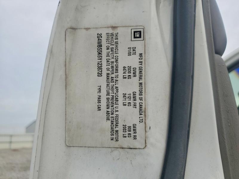 Aukcja sprzedaży 2000 Buick Regal, vin: 2G4WB55K6Y1238720, numer aukcji: 68157586