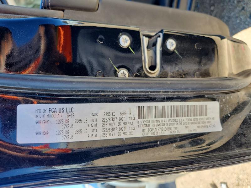 Aukcja sprzedaży 2019 Jeep Cherokee, vin: 1C4PJMLB7KD194506, numer aukcji: 68259616