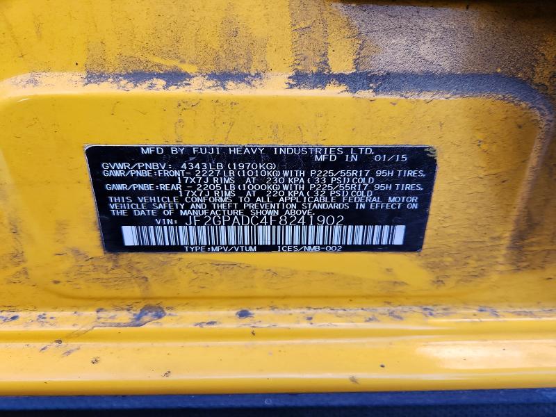 Продаж на аукціоні авто 2015 Subaru Xv Crosstrek, vin: JF2GPADC4F8241902, номер лоту: 66848636