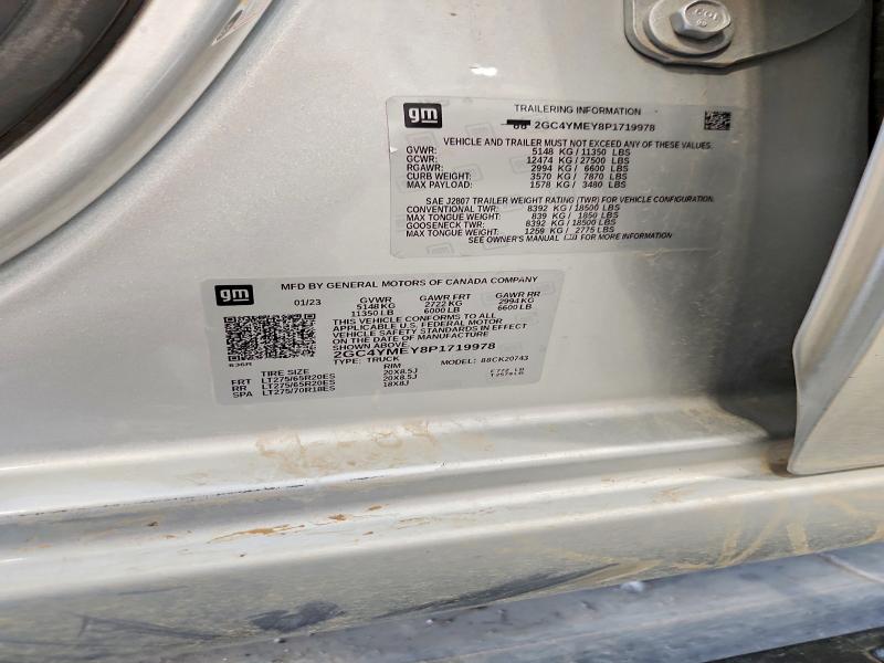 Aukcja sprzedaży 2023 Chevrolet Silverado, vin: 2GC4YMEY8P1719978, numer aukcji: 67749306