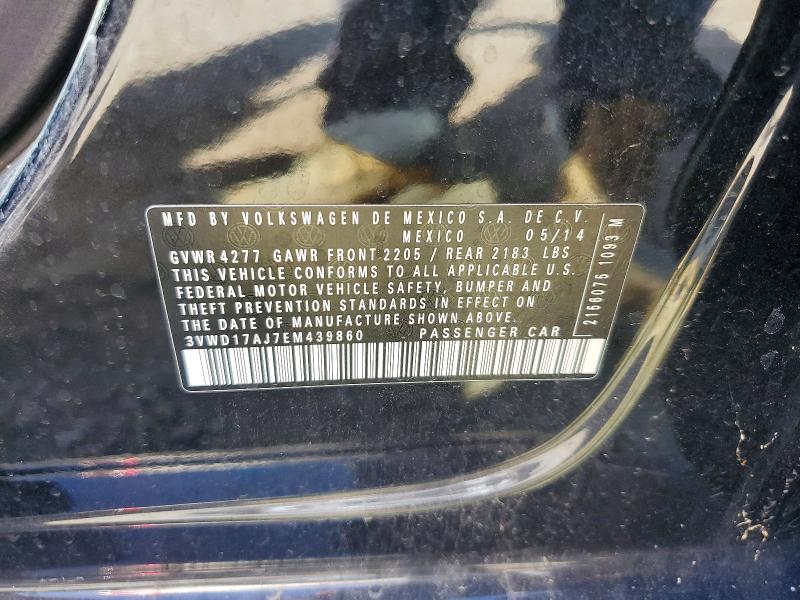 Продажа на аукционе авто 2014 Volkswagen Jetta, vin: 3VWD17AJ7EM439860, номер лота: 69594456