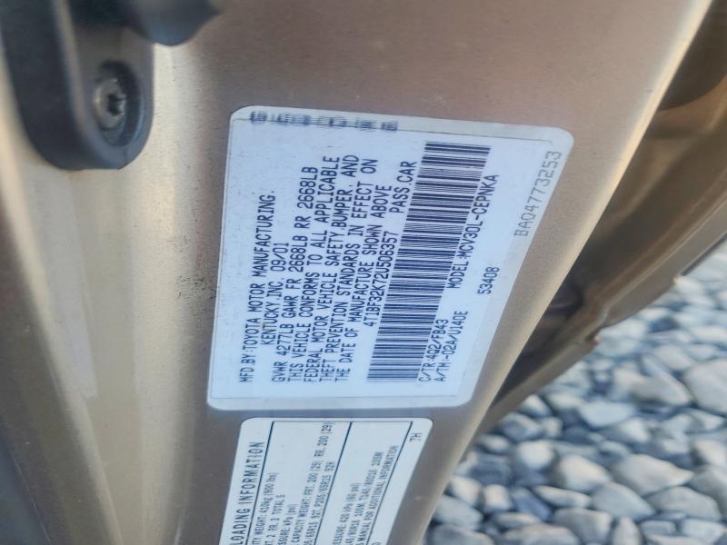 2002 Toyota Camry მანქანა იყიდება აუქციონზე, vin: 4T1BF32K72U506357, აუქციონის ნომერი: 68034346