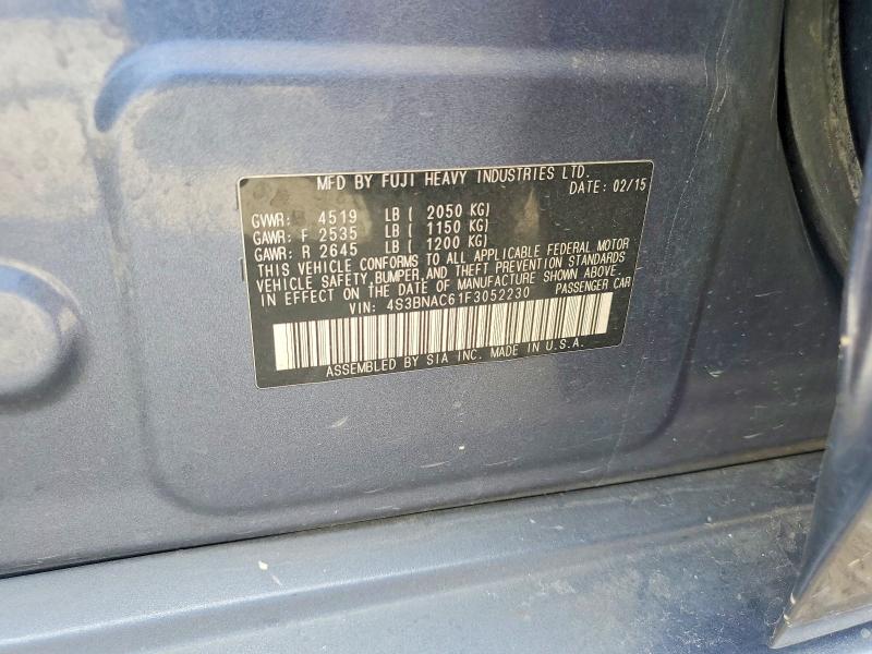 68004156 :رقم المزاد ، 4S3BNAC61F3052230 vin ، 2015 Subaru Legacy مزاد بيع