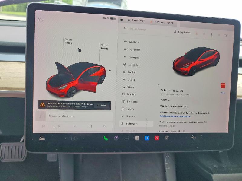 2021 Tesla Model 3 მანქანა იყიდება აუქციონზე, vin: 5YJ3E1EA8MF093220, აუქციონის ნომერი: 69546066