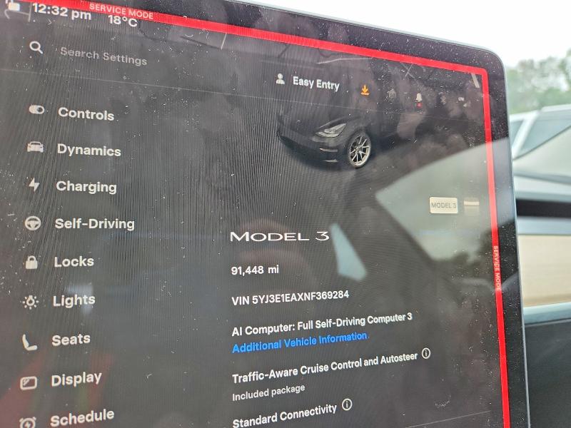2022 Tesla Model 3 მანქანა იყიდება აუქციონზე, vin: 5YJ3E1EAXNF369284, აუქციონის ნომერი: 68767096