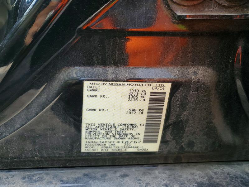 2014 Nissan Altima მანქანა იყიდება აუქციონზე, vin: 1N4AL3AP5EC418767, აუქციონის ნომერი: 70556356