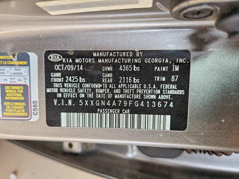 69233836 :رقم المزاد ، 5XXGN4A79FG413674 vin ، 2015 Kia Optima مزاد بيع