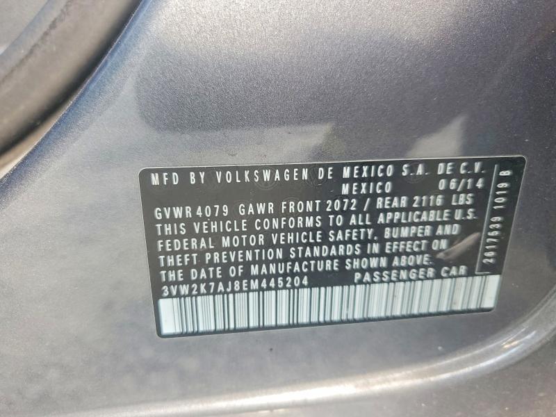 Продажа на аукционе авто 2014 Volkswagen Jetta, vin: 3VW2K7AJ8EM445204, номер лота: 66456226
