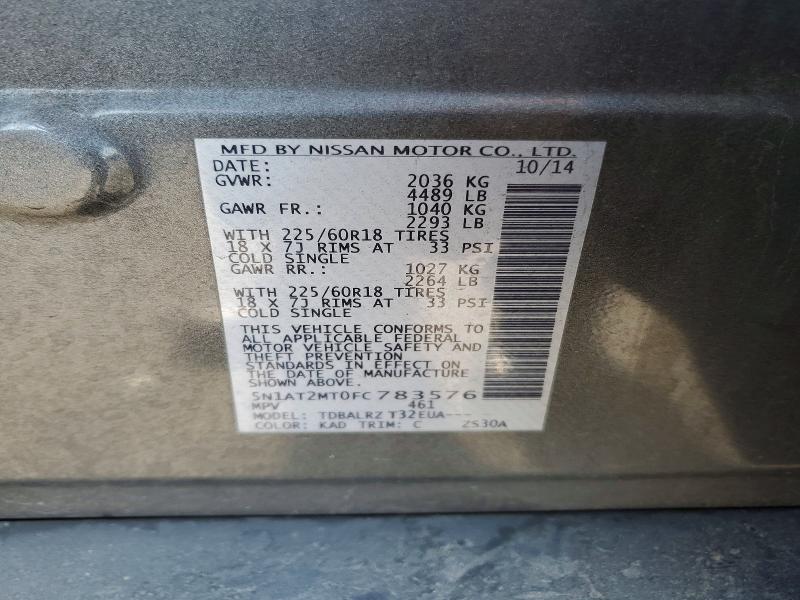 Продажа на аукционе авто 2015 Nissan Rogue, vin: 5N1AT2MT0FC783576, номер лота: 70292276