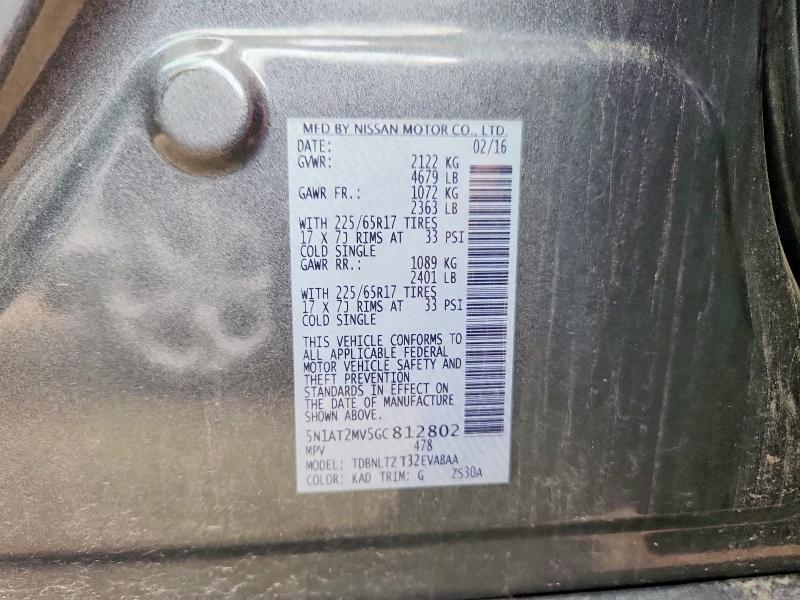 Aukcja sprzedaży 2016 Nissan Rogue, vin: 5N1AT2MV5GC812802, numer aukcji: 68112666