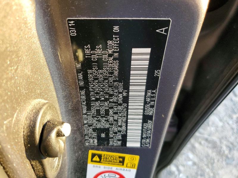 Продажа на аукционе авто 2014 Toyota Highlander, vin: 5TDBKRFH6ES024750, номер лота: 67312176
