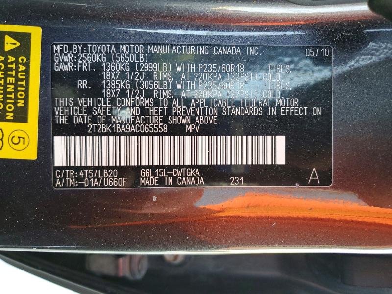 Aukcja sprzedaży 2010 Lexus Rx, vin: 2T2BK1BA9AC065558, numer aukcji: 67183426