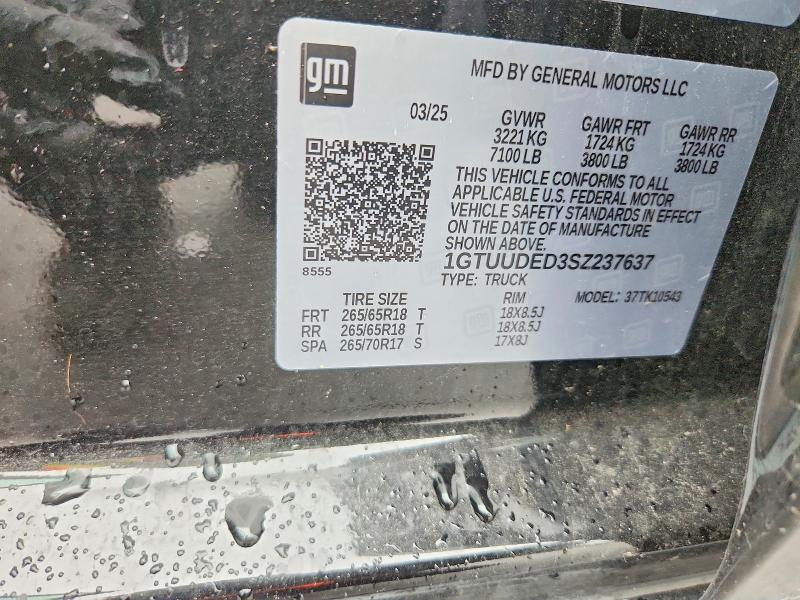 Aukcja sprzedaży 2025 Gmc Sierra, vin: 1GTUUDED3SZ237637, numer aukcji: 67299706
