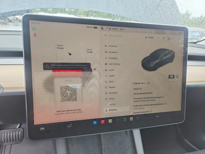 2022 Tesla Model 3 მანქანა იყიდება აუქციონზე, vin: 5YJ3E1EA2NF290434, აუქციონის ნომერი: 67842706