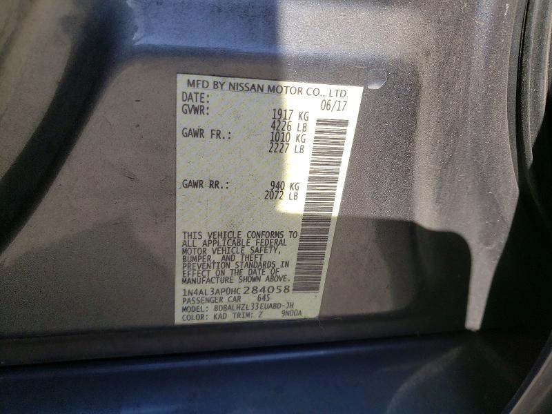 69097616 :رقم المزاد ، 1N4AL3AP0HC284058 vin ، 2017 Nissan Altima مزاد بيع