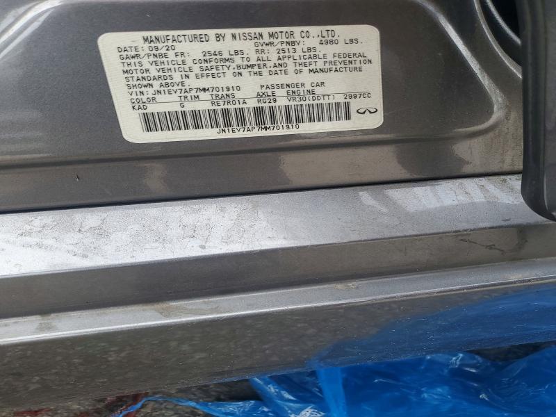 Aukcja sprzedaży 2021 Infiniti Q50, vin: JN1EV7AP7MM701910, numer aukcji: 67719866