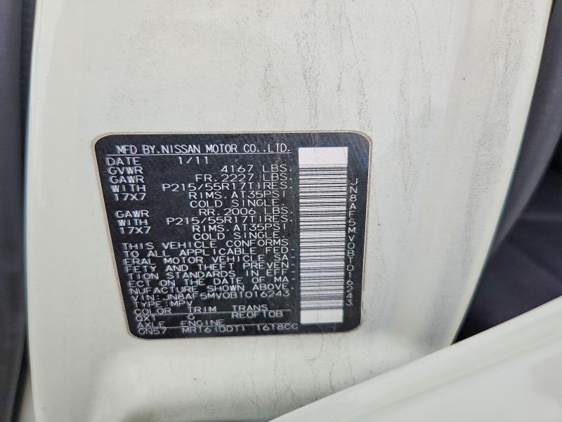 2011 Nissan Juke მანქანა იყიდება აუქციონზე, vin: JN8AF5MV0BT016243, აუქციონის ნომერი: 66993786