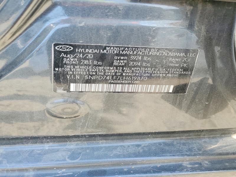 2020 Hyundai Elantra მანქანა იყიდება აუქციონზე, vin: 5NPD74LF7LH619870, აუქციონის ნომერი: 67620316