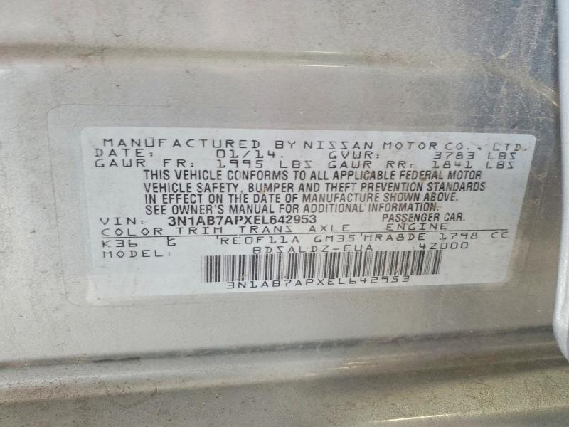 Продаж на аукціоні авто 2014 Nissan Sentra, vin: 3N1AB7APXEL642953, номер лоту: 69454766
