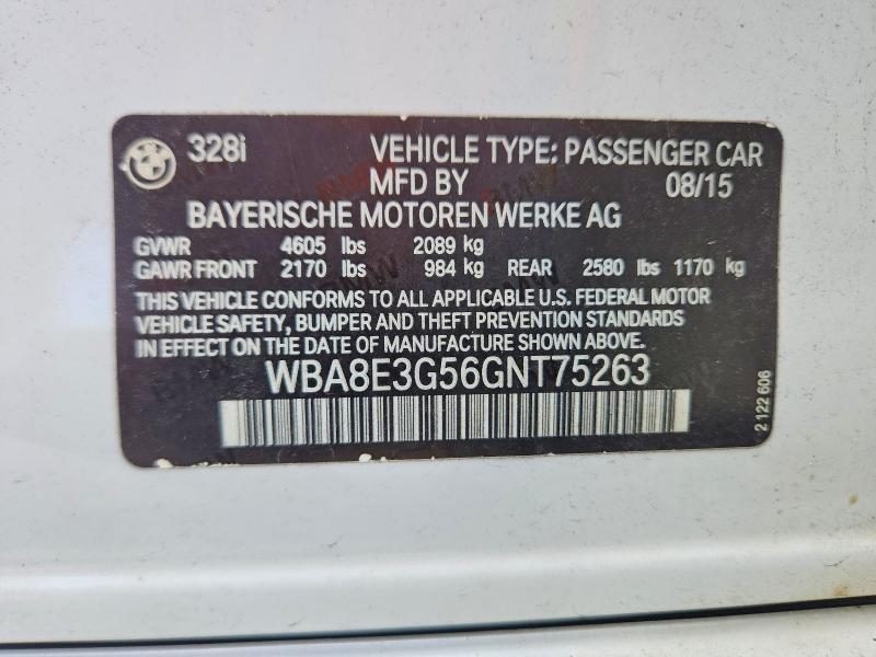 Aukcja sprzedaży 2016 Bmw 328, vin: WBA8E3G56GNT75263        , numer aukcji: 67690306