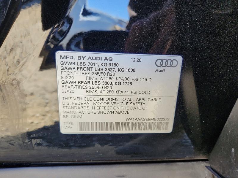 Auction sale of the 2021 Audi E-tron, vin: WA1AAAGE8MB022373, lot number: 67886506