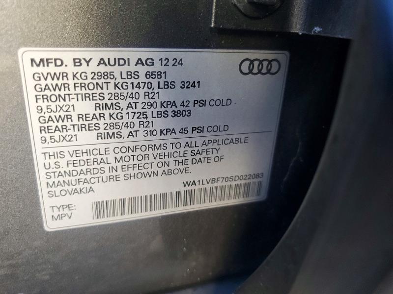 Aukcja sprzedaży 2025 Audi Q7, vin: WA1LVBF70SD022083, numer aukcji: 67678796