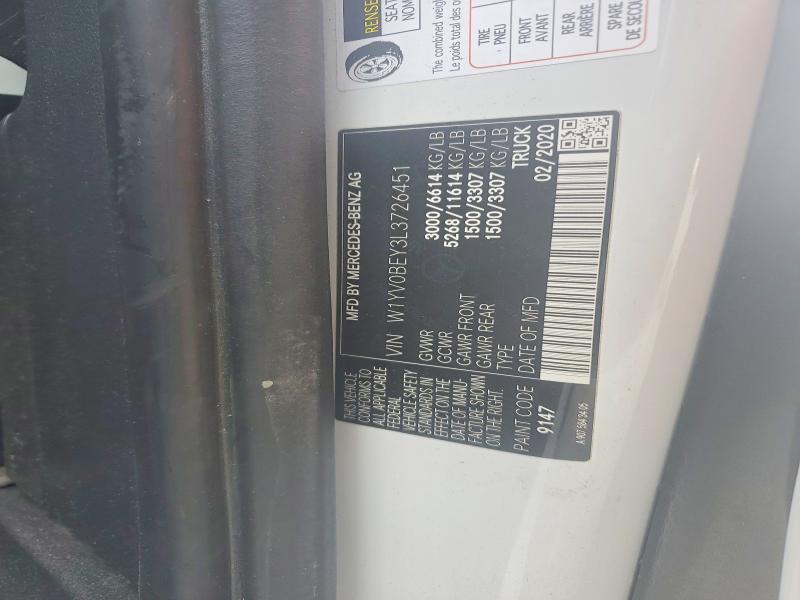 Aukcja sprzedaży 2020 Mercedes-benz Metris, vin: W1YV0BEY3L3726451, numer aukcji: 66979416
