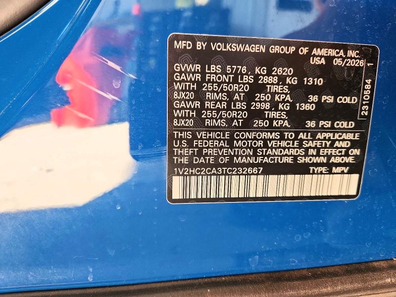 Продаж на аукціоні авто 2026 Volkswagen Atlas Cross Sport, vin: 1V2HC2CA3TC232667, номер лоту: 70620816