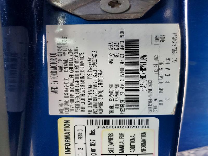 Продажа на аукционе авто 2017 Ford Fusion, vin: 3FA6P0HD2HR291096, номер лота: 70261386