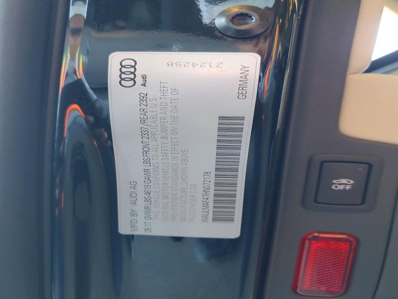 70512286 :رقم المزاد ، WAULMAF47HN072178 vin ، 2017 Audi A4 مزاد بيع