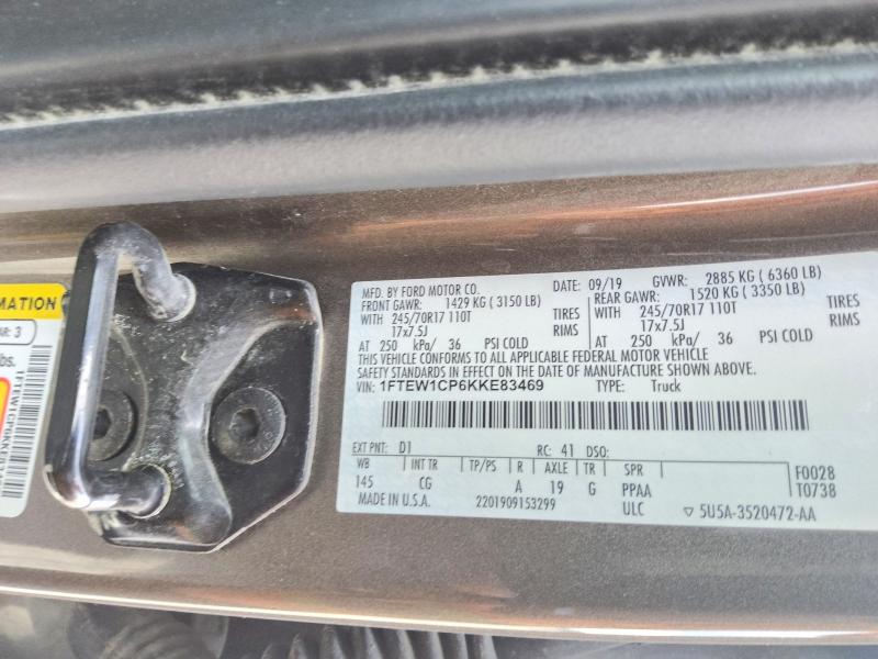 Aukcja sprzedaży 2019 Ford F150, vin: 1FTEW1CP6KKE83469, numer aukcji: 70330596