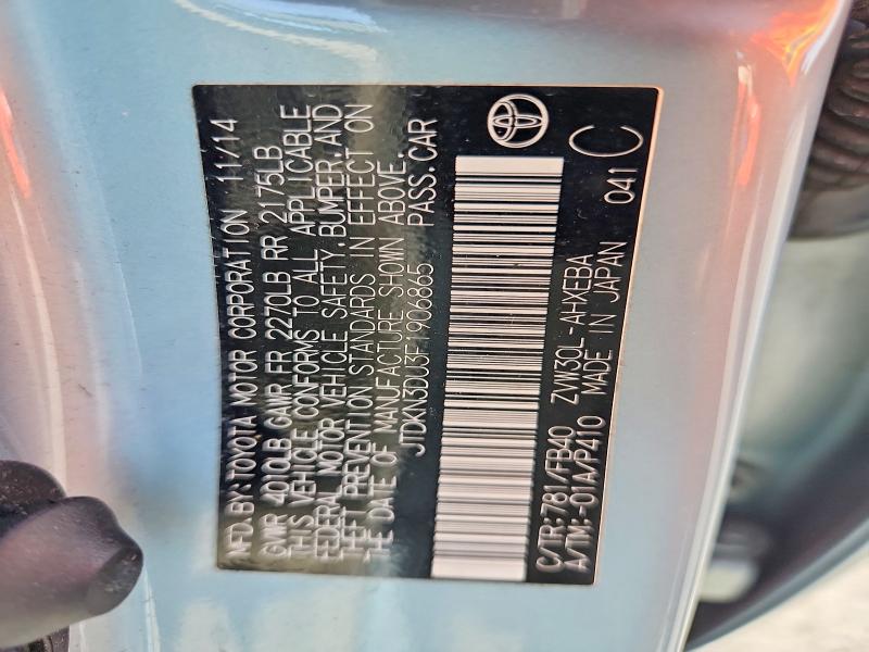 Aukcja sprzedaży 2015 Toyota Prius, vin: JTDKN3DU3F1906865, numer aukcji: 68072566