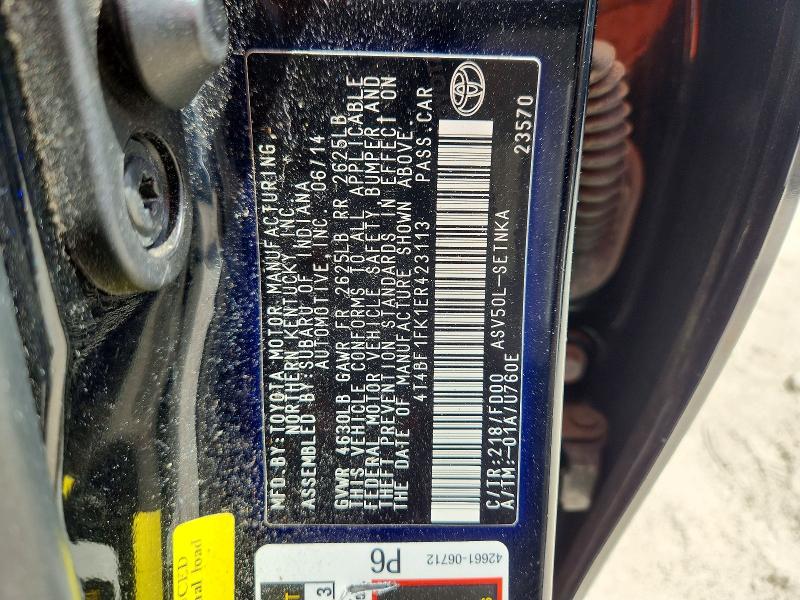 68184686 :رقم المزاد ، 4T4BF1FK1ER423113 vin ، 2014 Toyota Camry مزاد بيع