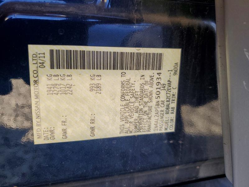 Aukcja sprzedaży 2011 Nissan Altima, vin: 1N4AL2AP5BN501934, numer aukcji: 65856676