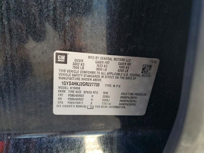Aukcja sprzedaży 2016 Cadillac Escalade, vin: 1GYS4HKJ2GR227708, numer aukcji: 68386146