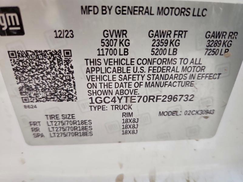 Продаж на аукціоні авто 2024 Chevrolet Silverado, vin: 1GC4YTE70RF296732, номер лоту: 68198886