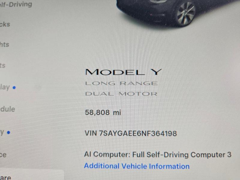 Aukcja sprzedaży 2022 Tesla Model Y, vin: 7SAYGAEE6NF364198, numer aukcji: 68082356