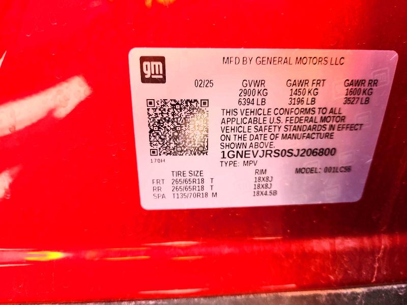 Aukcja sprzedaży 2025 Chevrolet Traverse, vin: 1GNEVJRS0SJ206800, numer aukcji: 69570036