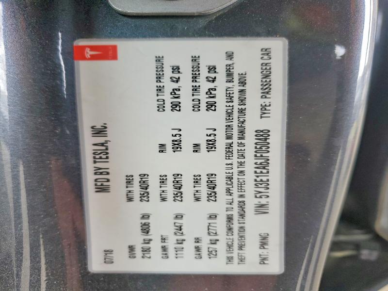 67058616 :رقم المزاد ، 5YJ3E1EA6JF050488 vin ، 2018 Tesla Model 3 مزاد بيع