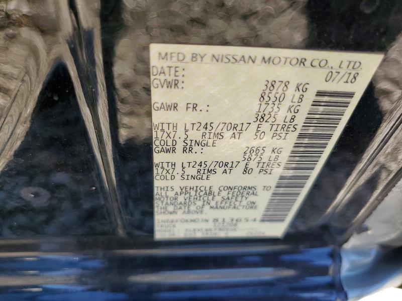Aukcja sprzedaży 2018 Nissan Nv, vin: 1N6BF0KM0JN813654, numer aukcji: 68381916