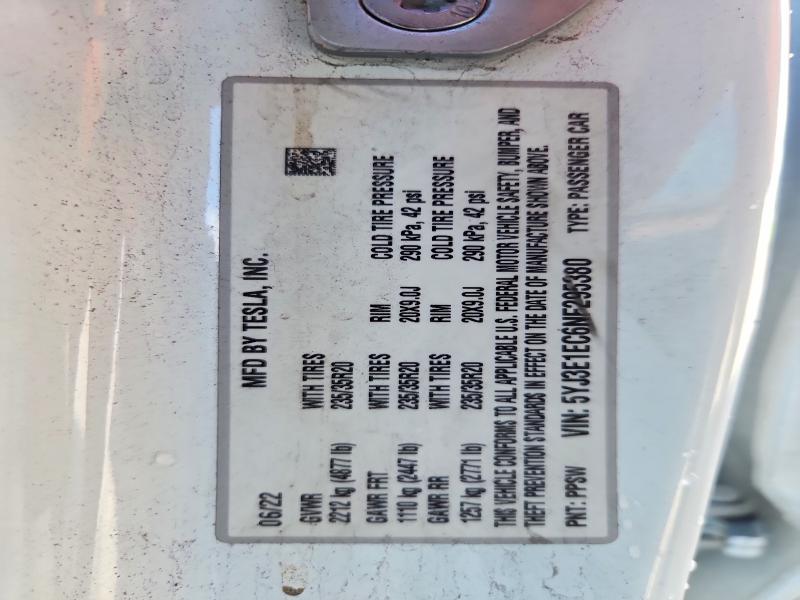 Продажа на аукционе авто 2022 Tesla Model 3, vin: 5YJ3E1EC6NF295380, номер лота: 68879366